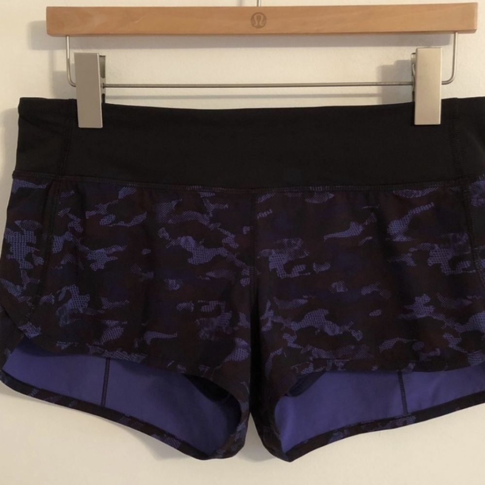 EUC, Lululemon Speed Short Camo, size 6